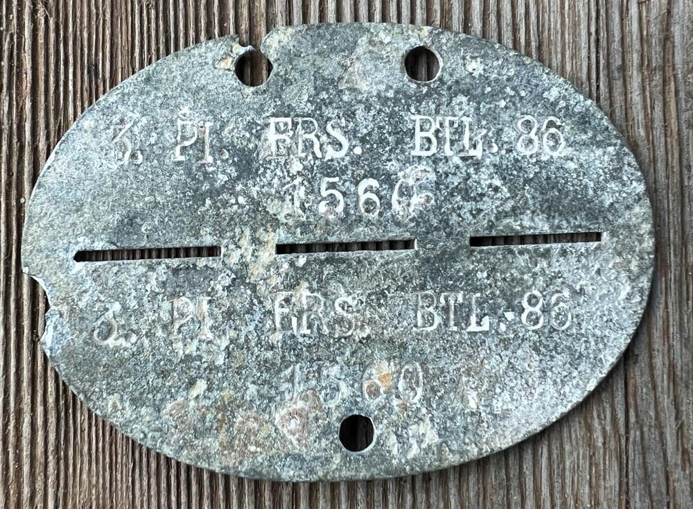 German dogtag 3.PI.ERS.BTL.86 from Stalingrad