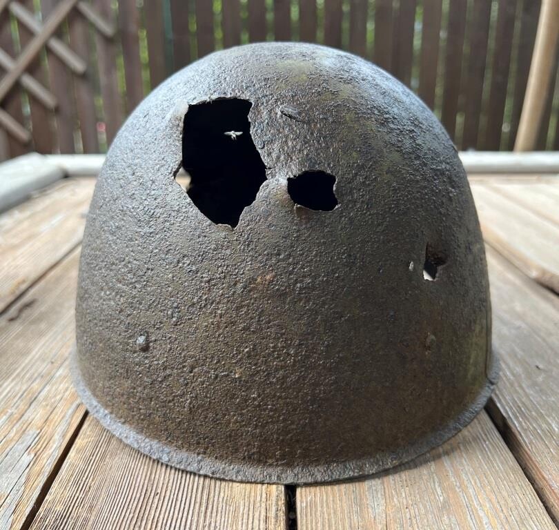 Soviet helmet SSh40 / from Stalingrad