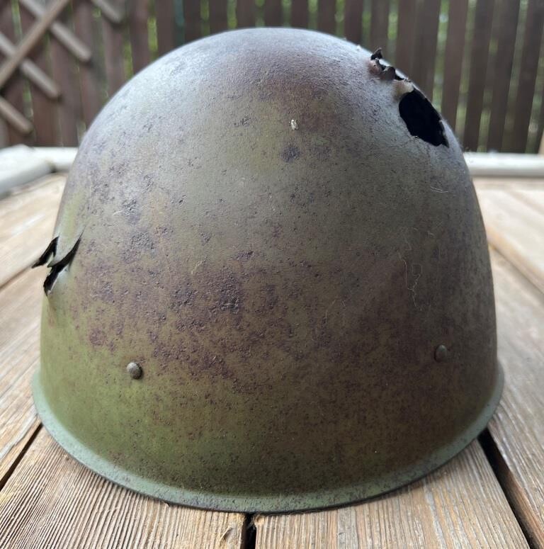 Soviet helmet SSh40 / from Stalingrad