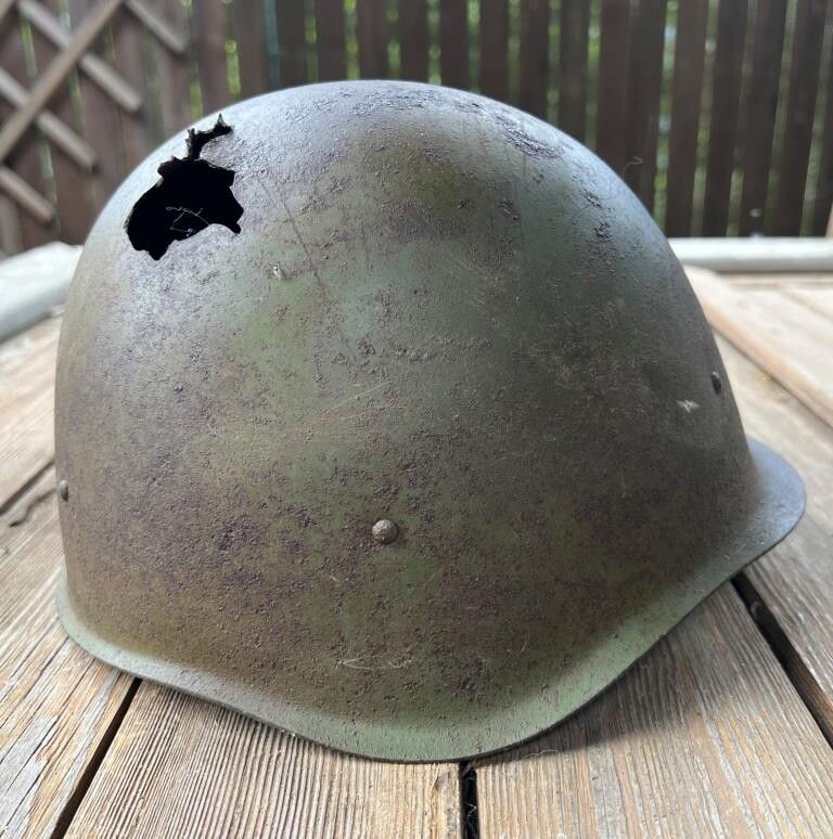 Soviet helmet SSh40 / from Stalingrad