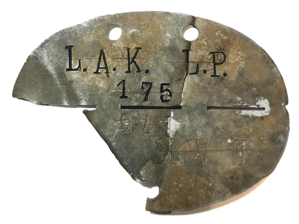 German dogtag I./ A.R.160 (60th Infantry Division (Wehrmacht) / from Stalingrad