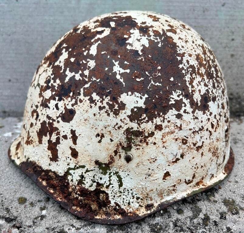 Winter camo Soviet helmet SSh39 / from Leningrad 