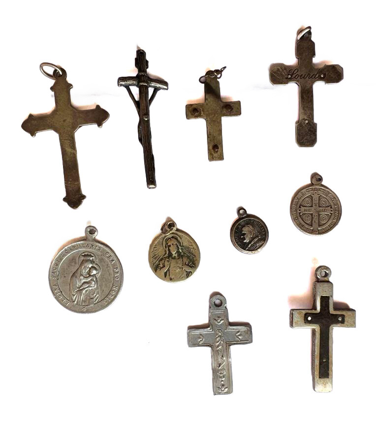 German catholic pendants and crosses / from Leningrad 