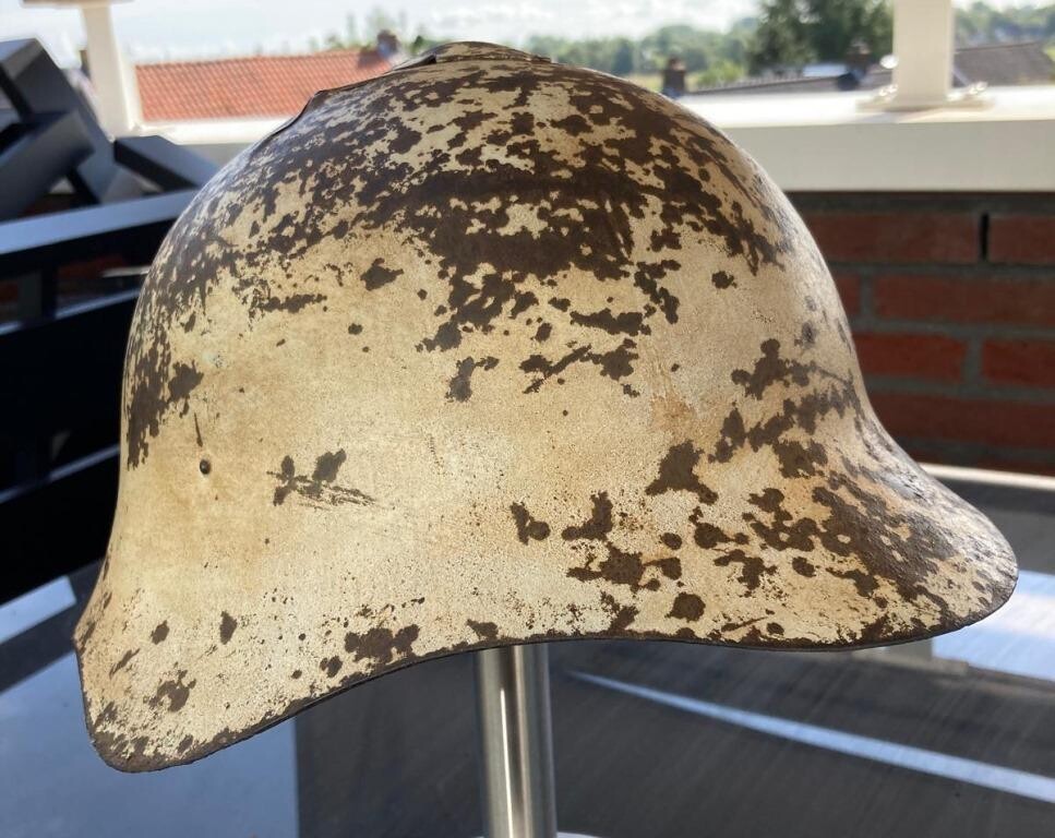 Winter camo Soviet helmet SSh36 / from Murmansk