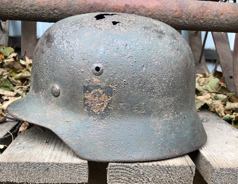 Ordnungspolizei helmet M35 / from Stalingrad