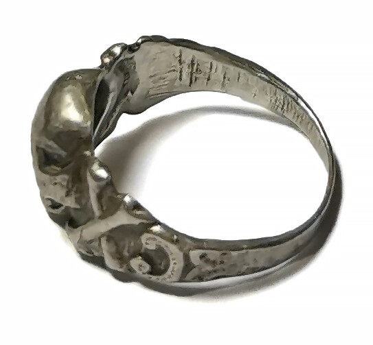 German silver skull ring / from Konigsberg