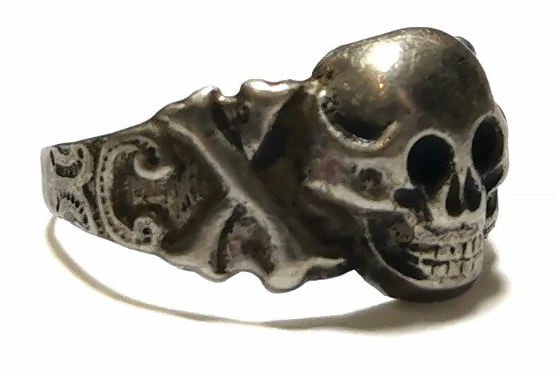 German silver skull ring / from Konigsberg