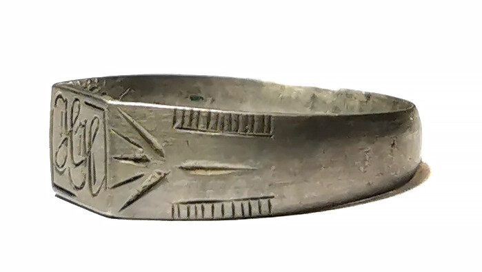 German silver initials ring / from Kursk