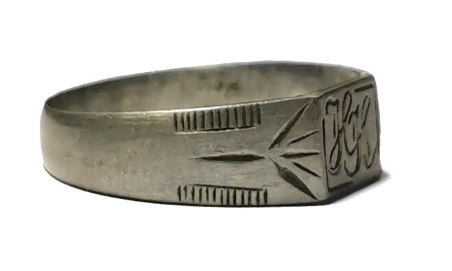 German silver initials ring / from Kursk