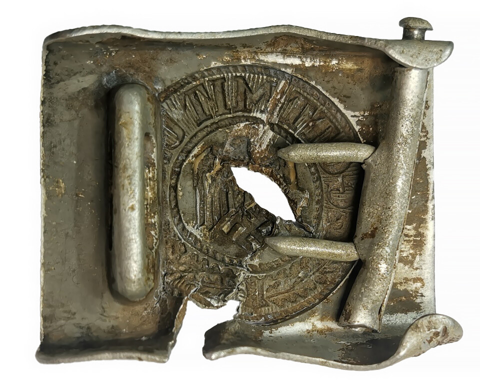 Damaged Heer belt Buckle "Gott mit Uns" / from Smolensk