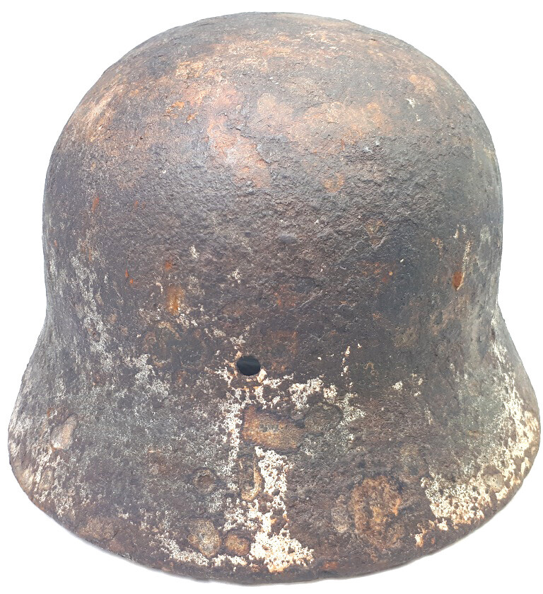 Winter camo German helmet M40 / from Stalingrad