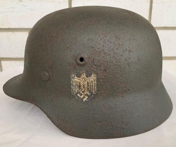 Wehrmacht helmet M35 / from Sevastopol