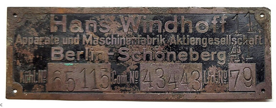 Nameplate Hans Windhoff / from Stalingrad
