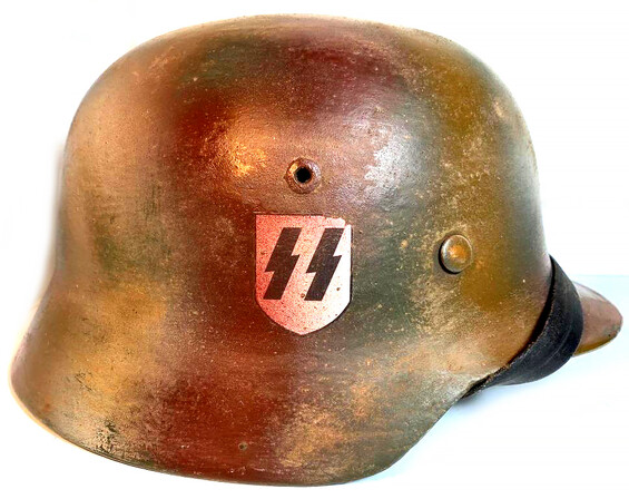  Restored German helmet M35 , Waffen SS