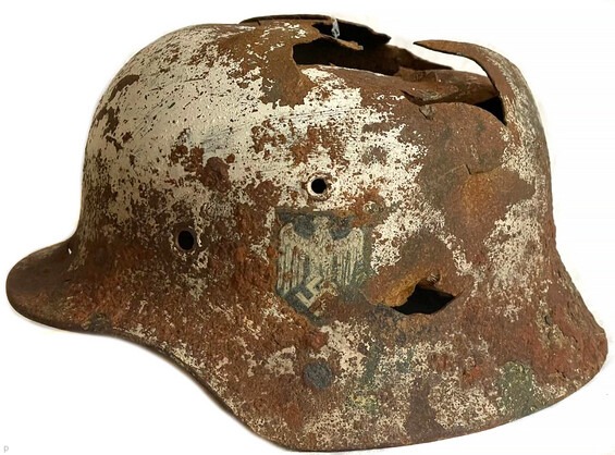 Winter Camo Wehrmacht helmet M40 / from Stalingrad