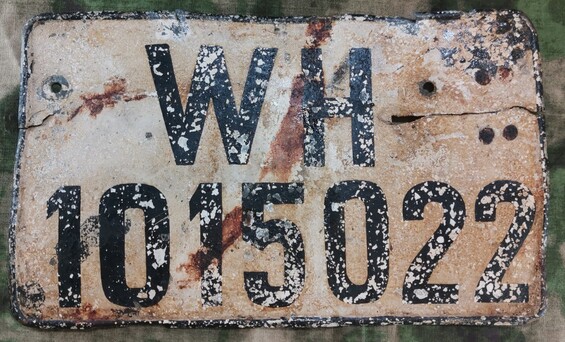 Wehrmacht Heer License plate number / from Stalingrad