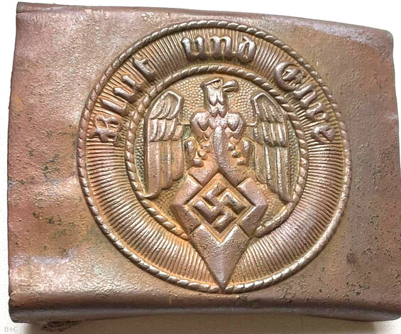Hitler-Jugend belt buckle "Blut und Ehre" / from Stalingrad