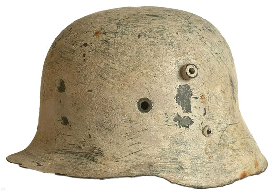 Winter camo German helmet M17 / from Pogoste