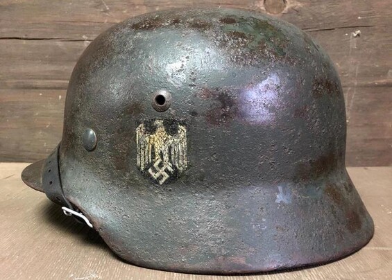 The helmet was found in Stalingrad at the site of the Pitomnik Airfield. The helmet was discovered i