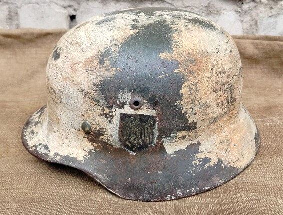 Winter Camo Wehrmacht helmet M35 DD / from Stalingrad