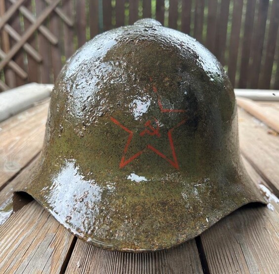 Soviet helmet SSh36 / from Stalingrad