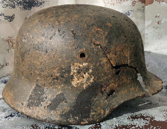 German helmet M35 / from river at Velikie Luki