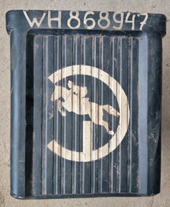 Car battery with the logo of the 24th Panzer Division
