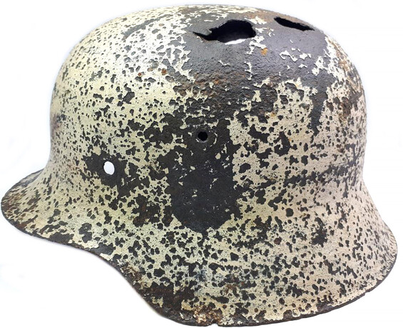 Winter camo German helmet M42 / from Smolensk