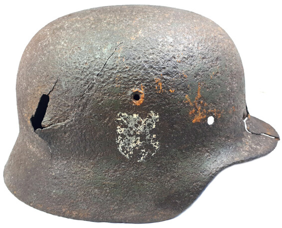 Waffen SS helmet M40 / from Demyansk Pocket