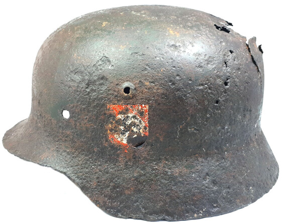 Waffen SS helmet M40 / from Demyansk Pocket
