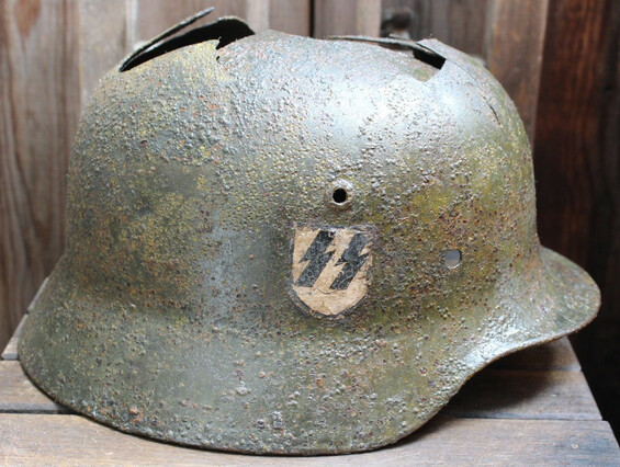 Waffen SS helmet M35 / from Koenigsberg