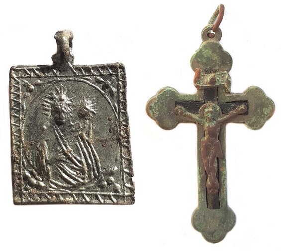 Catholic body cross and pendant / from Leningrad