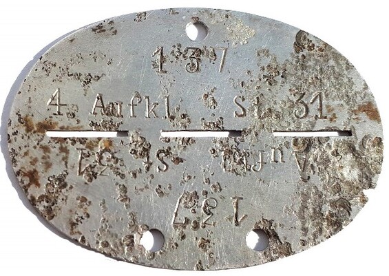 Dogtag Aufkl.St. 31 / from Stalingrad