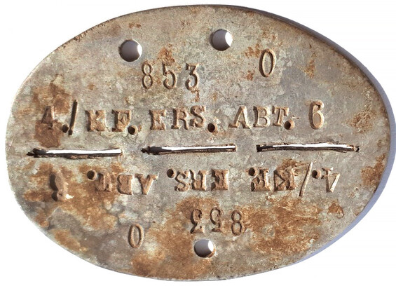 Dogtag 4./K.F.ERS.ABT.6 / from Stalingrad
