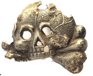 Panzer collar tab skull / from Koenigsberg