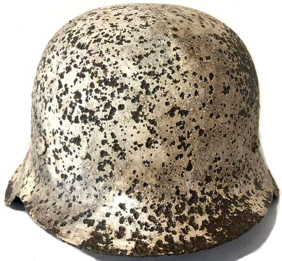 Winter camo German helmet M42 / from Stalingrad