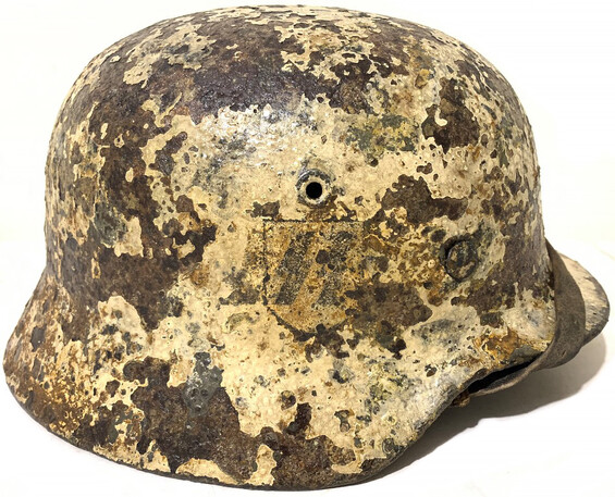 Winter camo Waffen-SS helmet M40 / from Kharkov