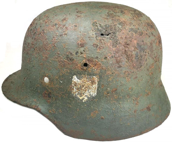 Wehrmacht helmet M35 with decal eagle with swastika from Stalingrad