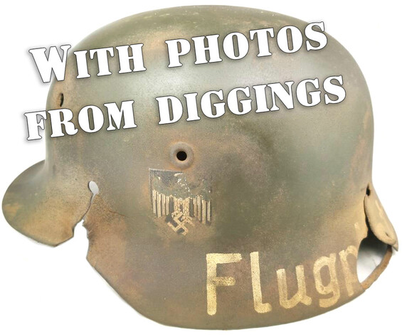 Restored German helmet M40 / from Stalingrad (Flugplatz "Pitomnik")