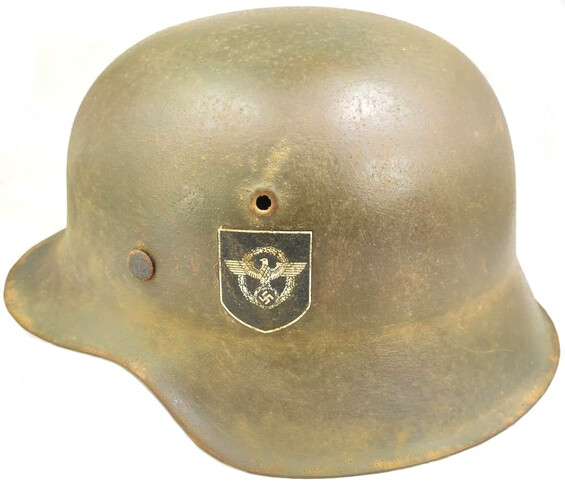 Restored helmet M42, Ordnungspolizei (Order Police)