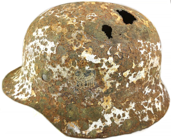 Winter camo Wehrmacht helmet M35 / from Moscow
