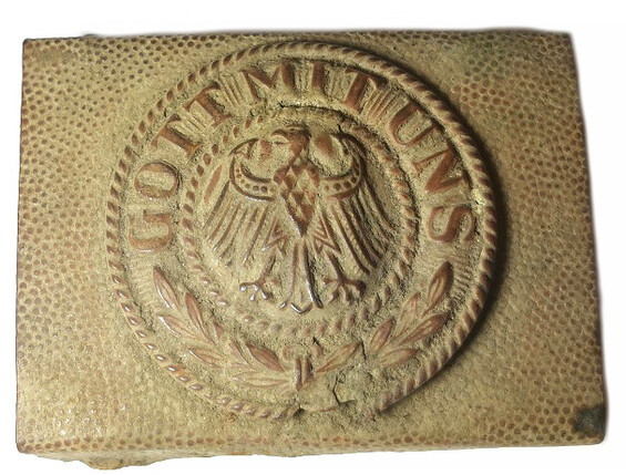Weimar Republic belt buckle "Gott mit Uns" / from Koenigsberg