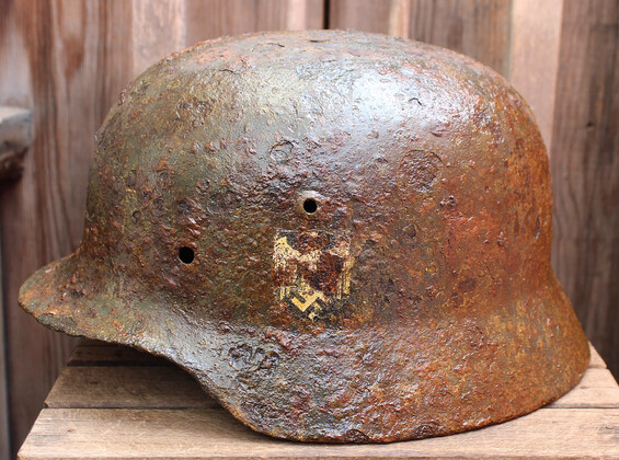 Wehrmacht helmet M35 / from Pskov