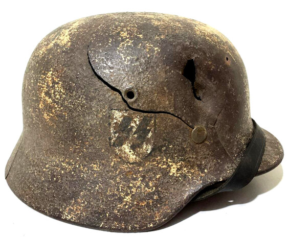 Restored Winter Camo helmet M40, Waffen SS