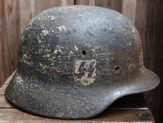 Waffen SS helmet M35 / from Pskov