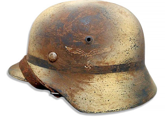Restored German helmet M35, Luftwaffe
