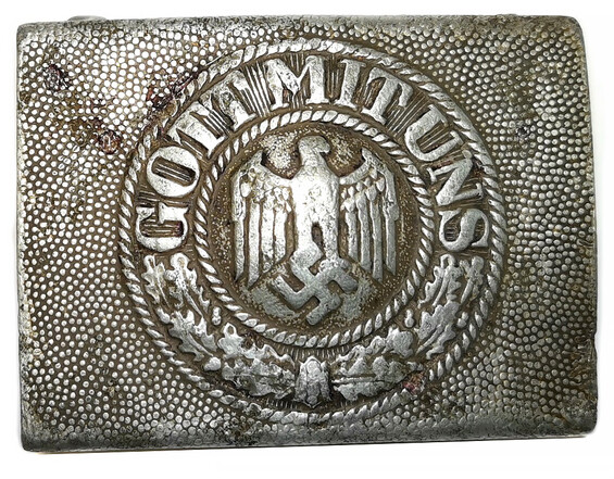 Aluminum Wehrmacht belt buckle "Gott mit Uns" / from Kalinin