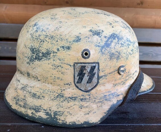 Restored German helmet M40 , Waffen SS