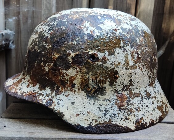 Winter Camo Wehrmacht helmet M40 / from Pskov
