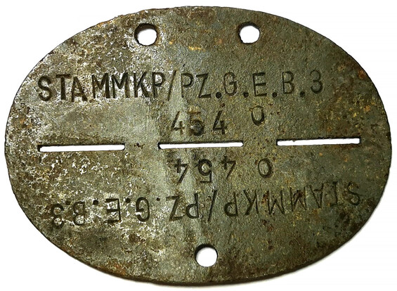 German dogtag STAMMKP/PZ.G.E.B.3